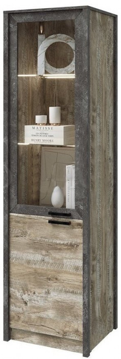 Амели Пенал стекло (Дуб Юкон / Бетон темный)