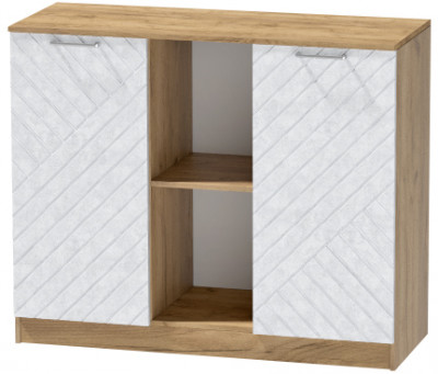 Комод №4 "Иннэс-7", Крафт золотой/Бетон снежный