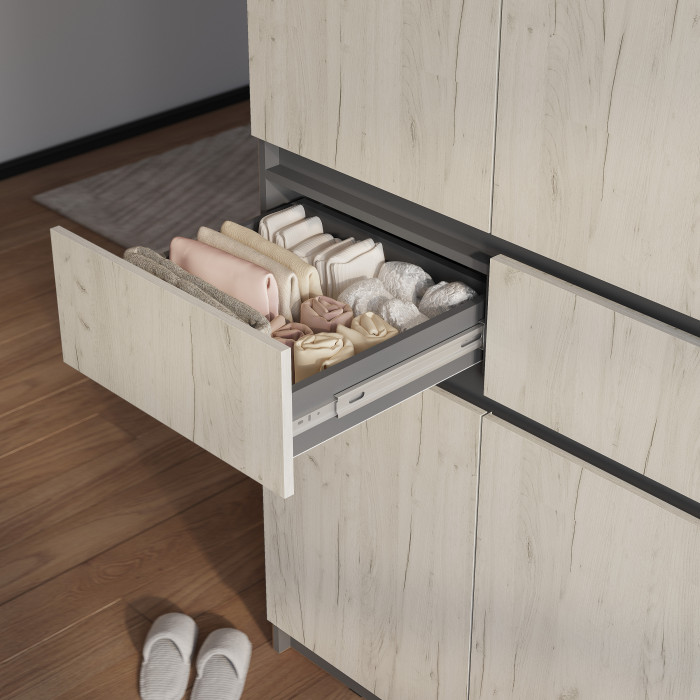 Шкаф 3-х створчатый "Багира" ШК-08 Графит/Крафт белый