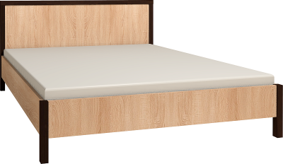 Кровать с ортопедическим основанием (металл) Bauhaus 4 120х200, дуб сонома