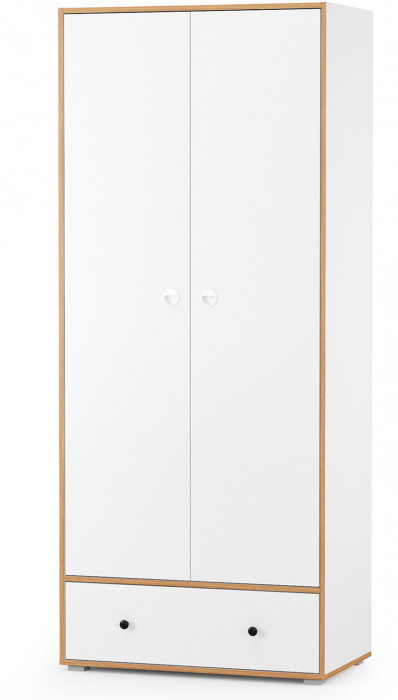Вуди Компоновка № 21, цвет белый премиум/дуб крафт золотой, ШхГхВ 196х52,7х205 см., универсальная сборка