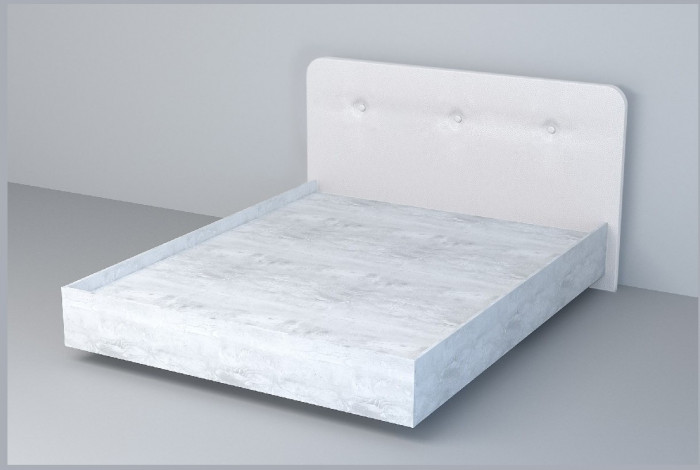 Кровать 1,6 арт.031 (Пуговицы) ЛН. (Дуб Крафт Золотой/Стальной Серый)