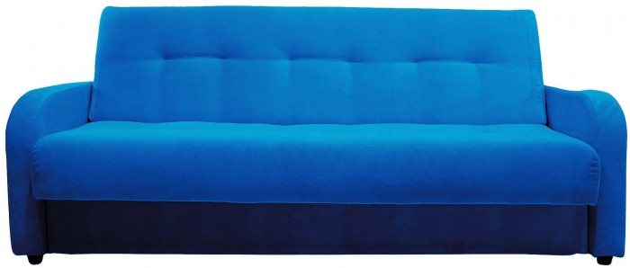 Раскладной диван-кровать, прямой, книжка, цвет синий, велюр, Лондон Люкс 120