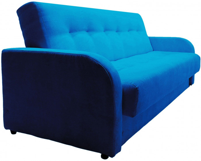 Раскладной диван-кровать, прямой, книжка, цвет синий, велюр, Лондон Люкс 120