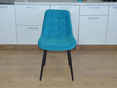 Стул Р / черный /велюр лазурь