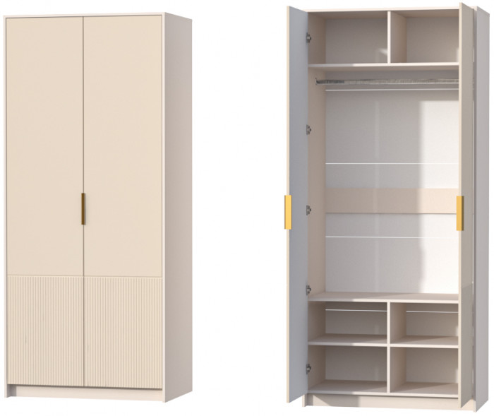 Шкаф 2-х створчатый Кэт-3, Кашемир/Тирамису матовый