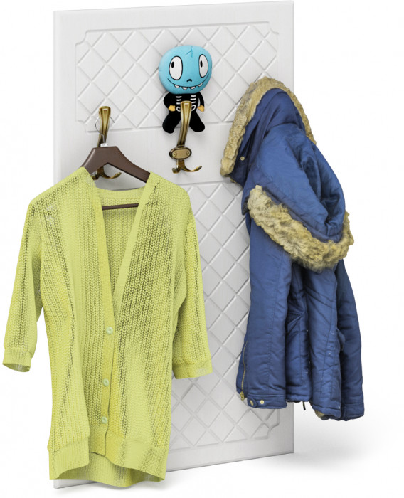 Прихожая П-6 Тумба для обуви 2 секции + Вешалка, цвет венге/фасады МДФ белое дерево фрезеровка ромб, ШхГхВ 50х35х210 см.