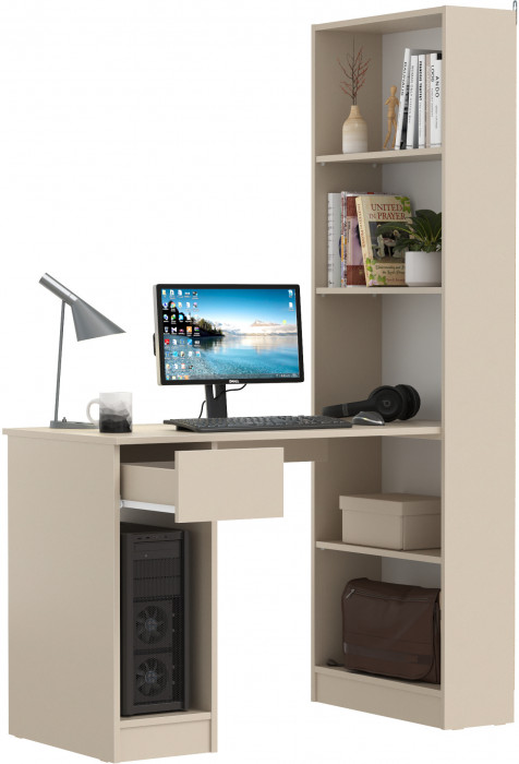 Лайт Шкаф комбинированный 10.01 (Стол письменный), цвет сатин, ШхГхВ 115,3х58,2х179 см., универсальная сборка(обязательно крепление к стене)