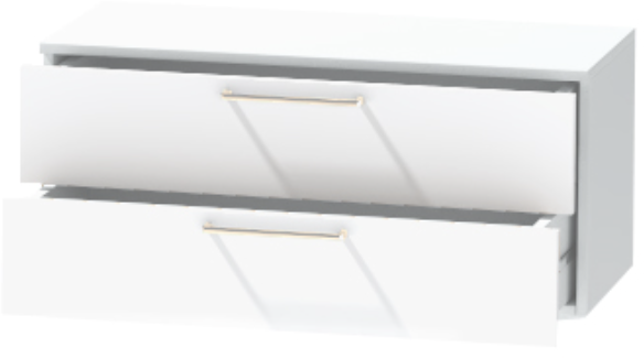 Тумба-5 прикроватная подвесная "Иннэс-7", Белый/Белый глянец