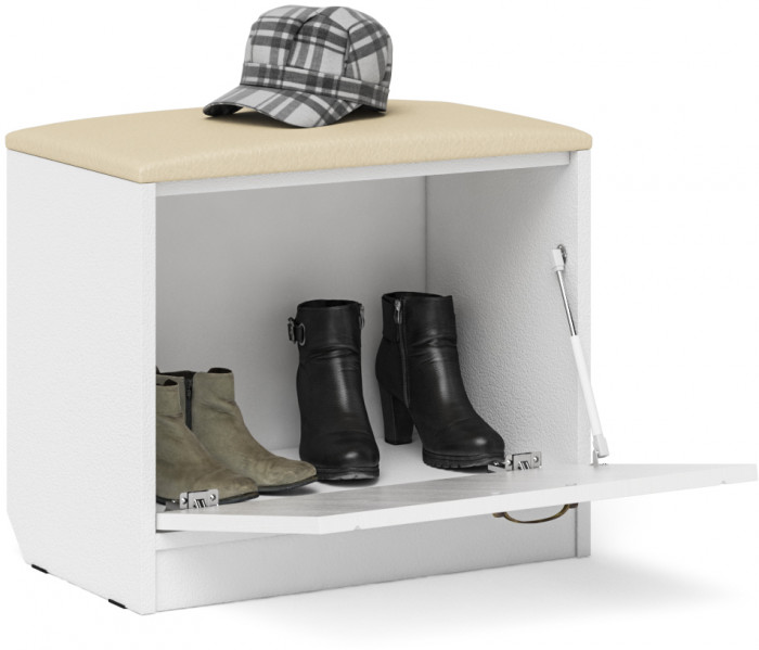 Прихожая П-6 Тумба, белая шагрень/фасады МДФ белое дерево фрезеровка прованс