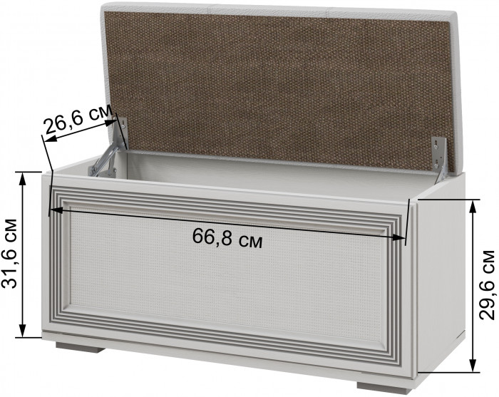Ливорно Банкетка ЛБ-20 ясень анкор светлый патина серебро