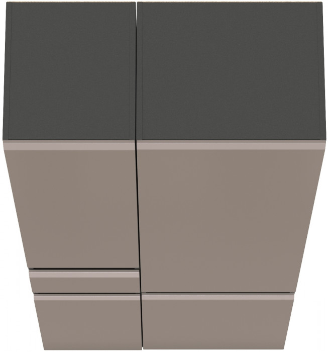 Сидней 13.202 Шкаф с ящиком + Шкаф 13.200, корпус: антрацит/фасады: МДФ веллюто капучино