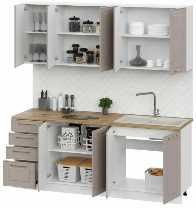 кухня Милена 2,0м белый/макиато