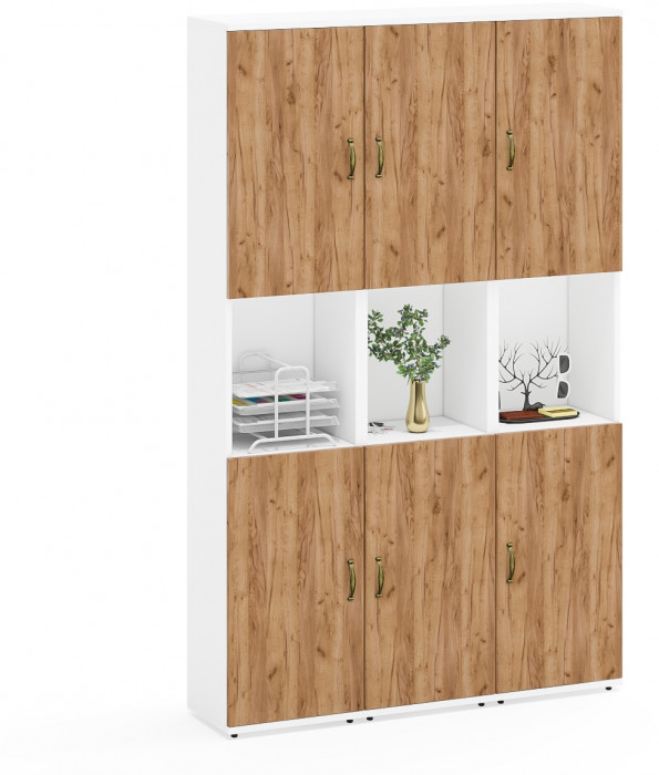 Лидер-8 Пенал 3 шт., белый шагрень/крафт золото