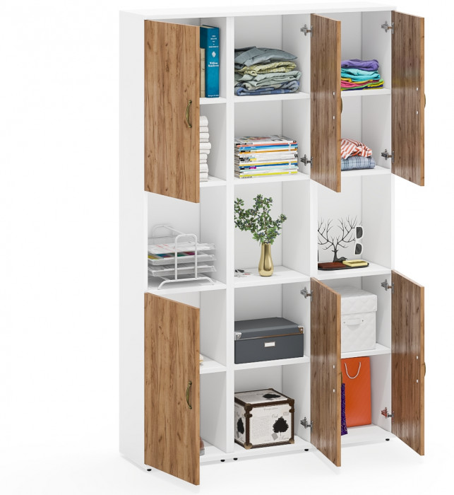 Лидер-8 Пенал 3 шт., белый шагрень/крафт золото