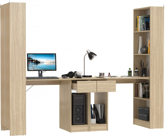 Лайт Шкаф комбинированный 10.01 + 10.01, цвет плэйн, ШхГхВ 230,6х58,2х179 см., универсальная сборка(обязательно крепление к стене)