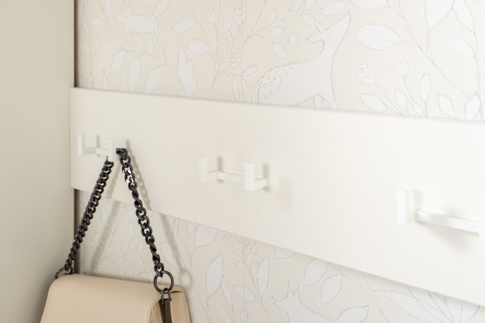 Октава Прихожая 30, белый шагрень/дуб крафт золотой/фасады МДФ белый шагрень