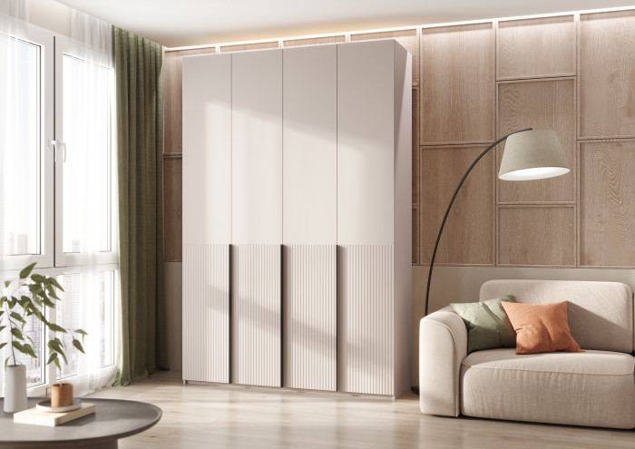 Марвэл Шкаф 4-х створчатый 1600, с доп.ящиками Кашемир, Кашемир