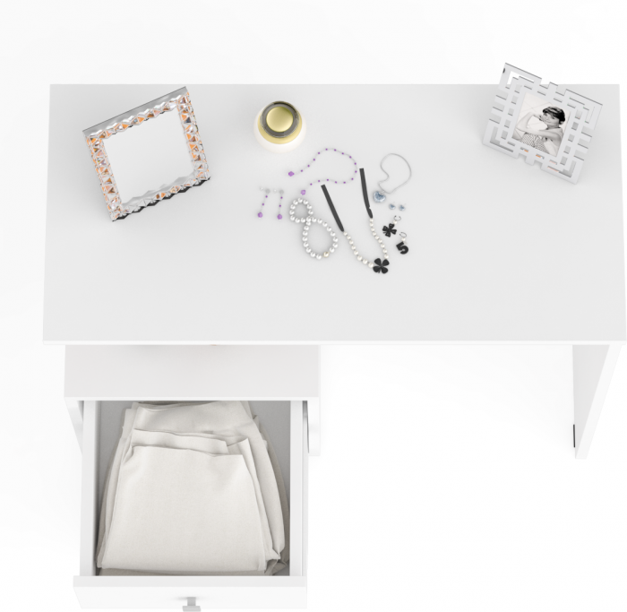 Камелия Стол косметический, цвет белый, ШхГхВ 85х40х75 см., НЕ универсальная сборка