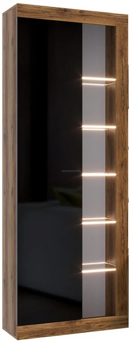 Прага Модульная Гостиная, вариант №4, Дуб Делано/Черный глянец