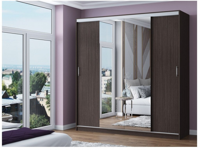 Шкаф-купе Альянс-3 ЛДСП (Венге / Ясень шимо светлый)