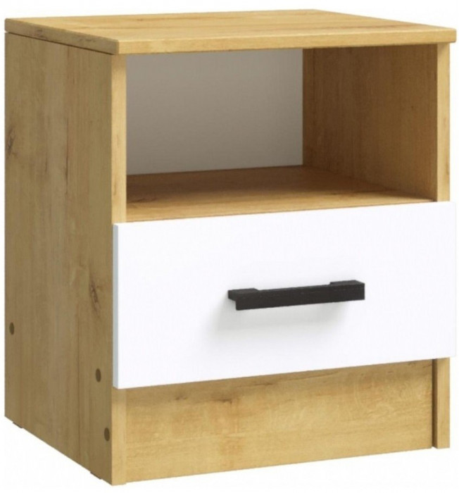 Модульная спальня Эко, композиция 4 (Белый гладкий, Дуб Вотан)