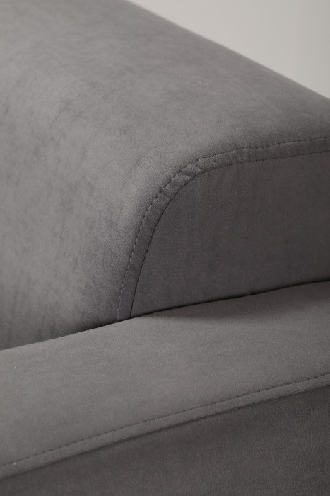 Диван прямой Томи, 200 см, велюр, серый графит