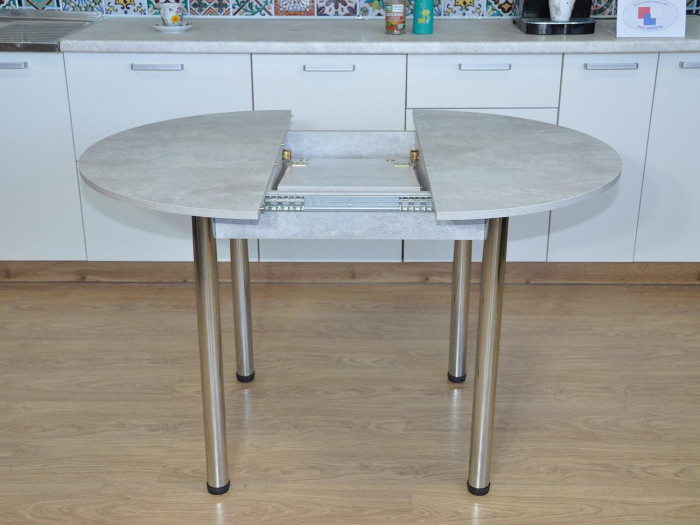 Стол обеденный Ники Хром / цемент светлый