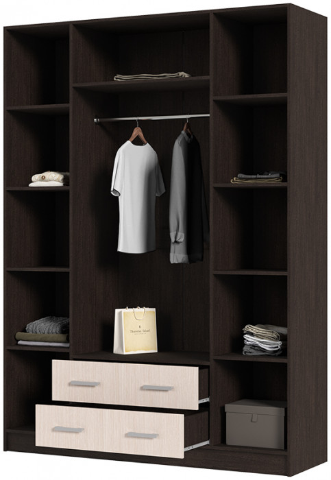 ГАРМОНИЯ ШК 602 М шкаф 4х створчатый (1,6х2,2х0,5) венге/белфорт