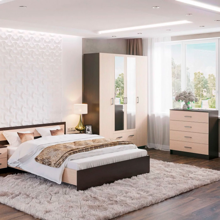 ГАРМОНИЯ ШК 602 М шкаф 4х створчатый (1,6х2,2х0,5) венге/белфорт