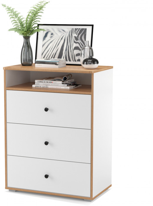 Вуди Компоновка № 49, цвет белый премиум/дуб крафт золотой, ШхГхВ 180х52,7х158,7 см., универсальная сборка