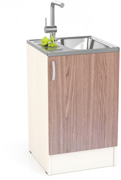 Кухня Мери ШНМ500 Стол под мойку 50 см., цвет дуб/ясень шимо тёмный, ШхГхВ 50х60х85 см., универсальная дверь (столешница в комплект на входит)