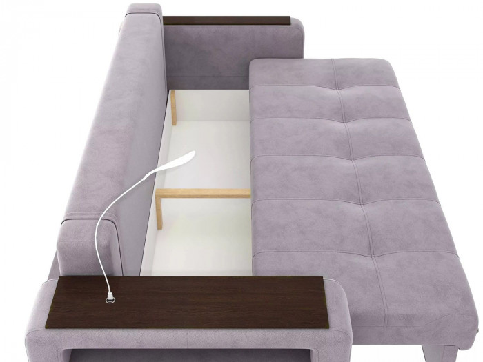 Диван Smart 4 пуф слева Б4-3т-Б3 СК Велюр Кашемир 890