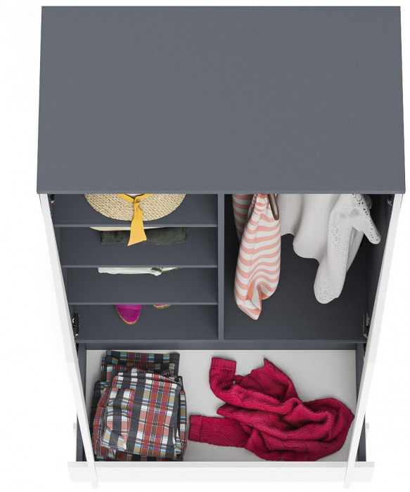 Мори Шкаф МШ900.1, графит/белый