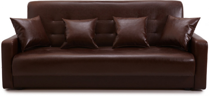 Диван-кровать Аккорд 120х190, книжка, экокожа, цвет коричневый