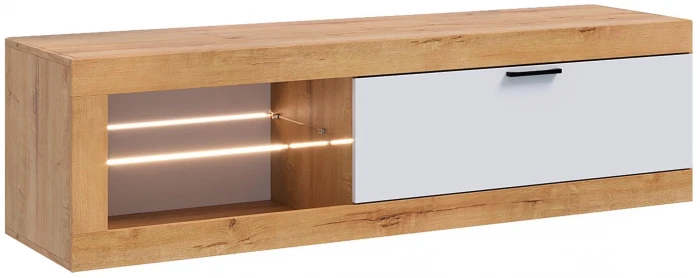 Прага Модульная Гостиная, вариант №5, Дуб Вотан/Белый глянец