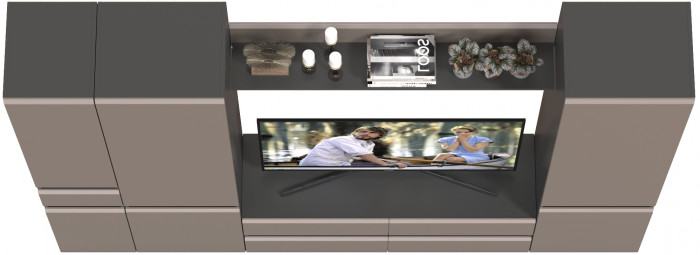 Сидней Комплектация № 057, корпус: антрацит/фасады: МДФ веллюто капучино