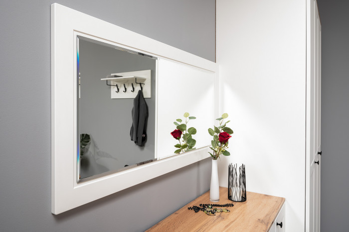 Остин Прихожая 38, цвет белый шагрень/дуб крафт золотой, ШхГхВ 240х54,3х229,6 см., универсальная сборка