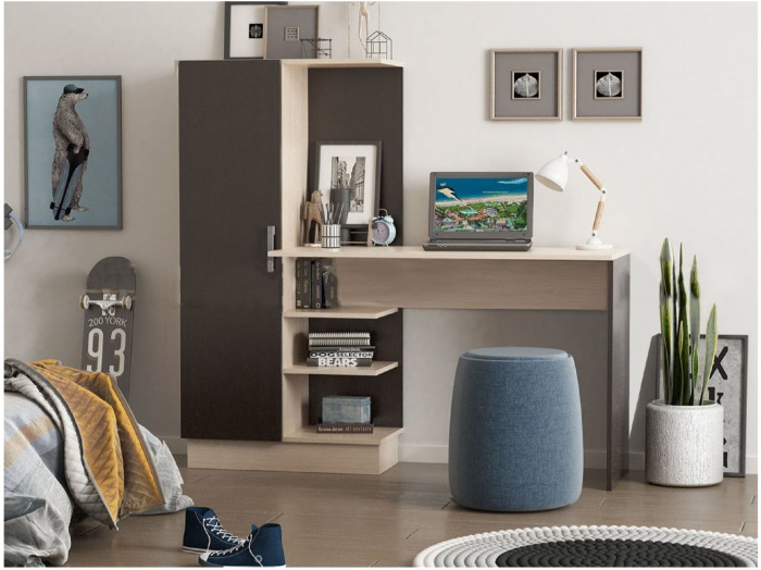 Компьютерный стол №1 (Дуб беленый)