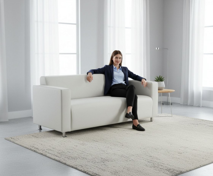 Диван прямой Томи, 160 см, экокожа, белый