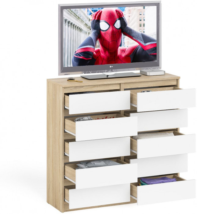 Мори Комод МК1200.10, дуб сонома/белый