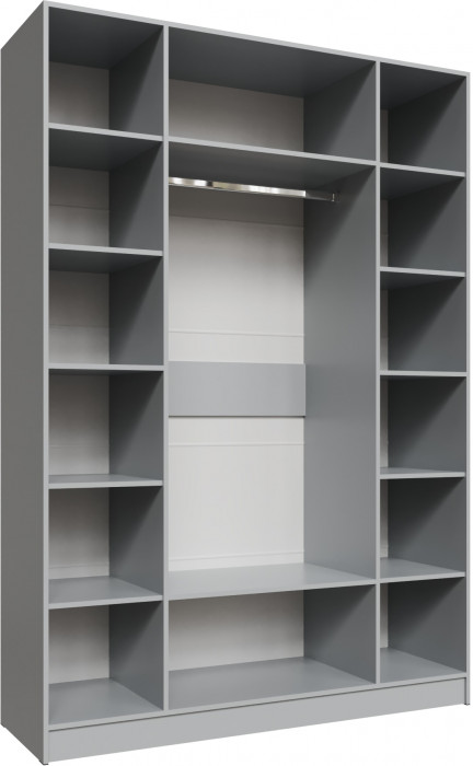 Шкаф Мадрид (1,6) с зеркалом, Камень серый