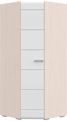 Симба шкаф угловой одностворчатый (850*2000*850) дуб белфорт/белый глянец