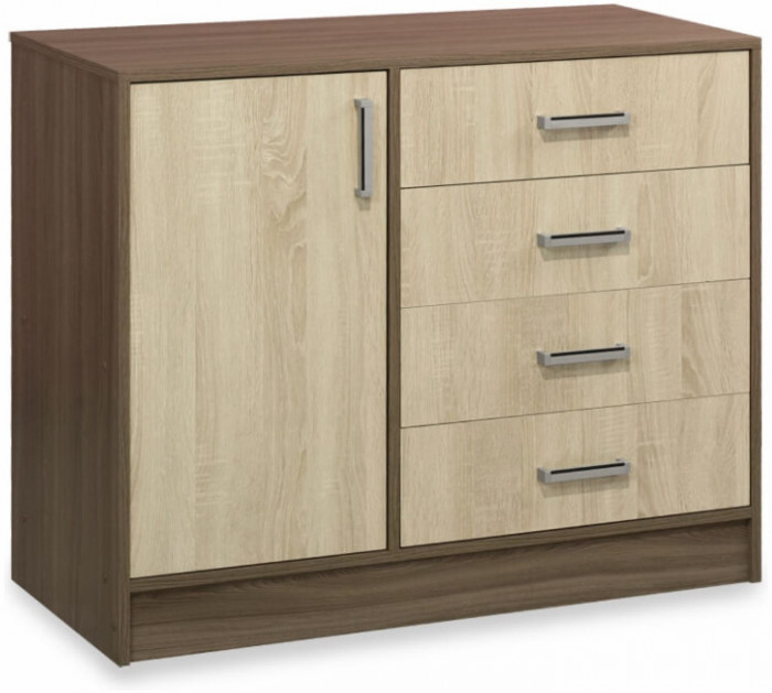 Комод К800-1Д (Вотан / Белый гладкий)