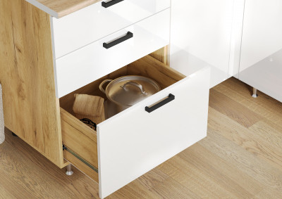 Кухня Рио NEW ЛДСП 1,6х2,0/900м (490), Компановка №2, Крафт/Белый глянец