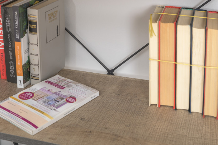 Трувор 13.151.01 Стеллаж + 13.306 Комод с витриной, дуб гранж песочный/интра