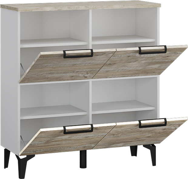 Модульная прихожая Чикаго, набор 1, Дуб юкон/Белый