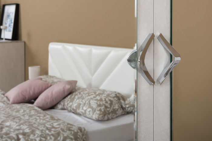 Амели Набор шкафов 2 13.140 + 13.131 + 13.133, цвет шёлковый камень/бетон чикаго беж, ШхГхВ 121,1х189,3х230 см.