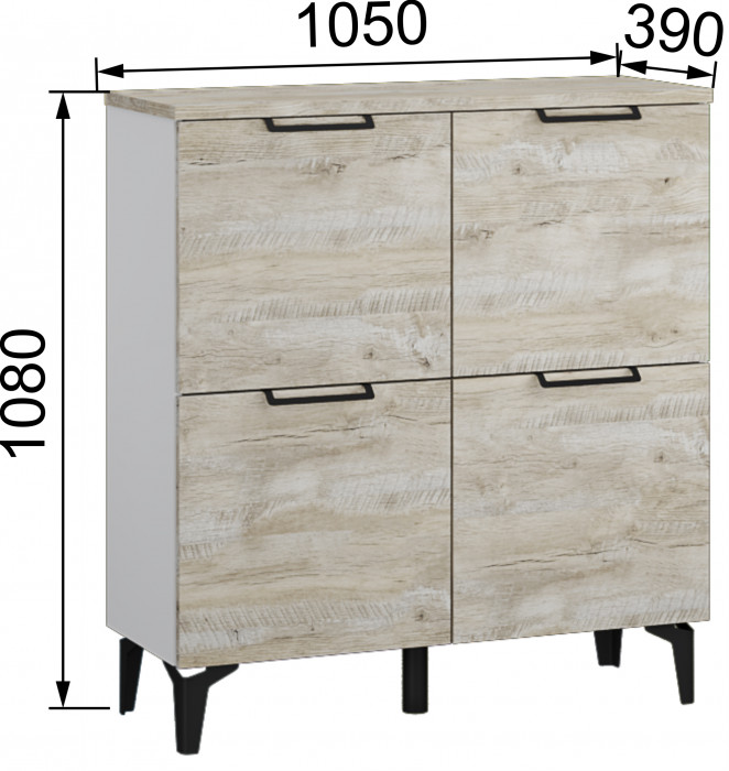 Модульная прихожая Чикаго, набор 2, Дуб юкон/Белый