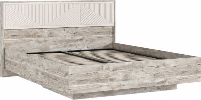 Сильвия Кровать парящая 1,6м (ортопед металл) Кашемир/Дуб Юкон, Дуб Юкон